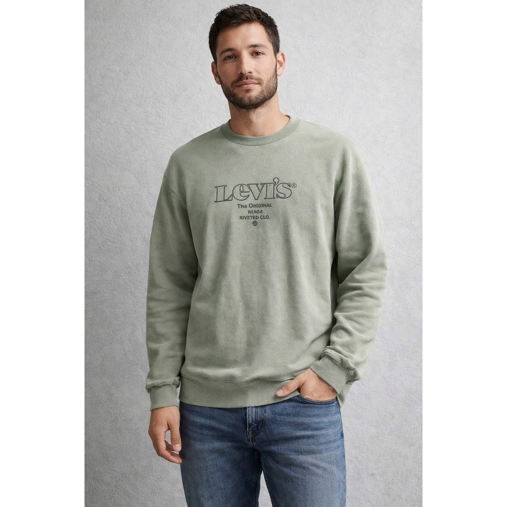 Levi's Men's Sweatshirt Size Medium Moss Green Terry Cozy Soft